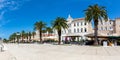Promenade at the old town of Trogir panorama vacation in Croatia Royalty Free Stock Photo