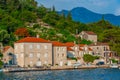 Promenade at Perast town in Montenegro Royalty Free Stock Photo