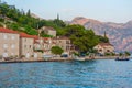 Promenade at Perast town in Montenegro Royalty Free Stock Photo