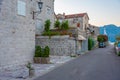 Promenade at Perast town in Montenegro Royalty Free Stock Photo
