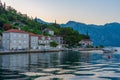 Promenade at Perast town in Montenegro Royalty Free Stock Photo