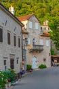 Promenade at Perast town in Montenegro Royalty Free Stock Photo