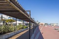 Promenade in port of El Grao, maritime district.Castellon,Spain.