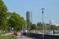 Promenade at the River Rhine, Duesseldorf, North Rhine - Westphalia Royalty Free Stock Photo
