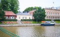 Promenade by the river of Turku, Finland Royalty Free Stock Photo