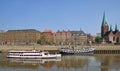 Promenade,River Weser,Bremen,Germany Royalty Free Stock Photo