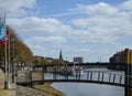 Promenade at the River Weser in the Hanse City Bremen