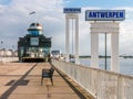 Promenade Schelde quay in Antwerp, Belgium Royalty Free Stock Photo