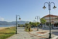 Promenade and sea in Asprovalta, Greece.