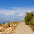 Promenade of the sea coast Povljana Royalty Free Stock Photo