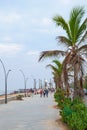 The promenade on the seafront at Pondicherry, India