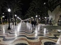 Promenade in a spanish city at night