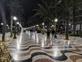 Promenade in a spanish city at night