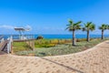 Promenade and viewpoint over shoreline in Ashkelon, Israel.