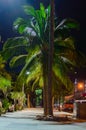 Promenade walkway along Jomtien Pattaya Beach at night time after reconstruction.