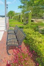 Promenade at the waterfront of Beaufort, South Carolina vertical Royalty Free Stock Photo