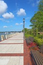 Promenade on the waterfront of Beaufort, South Carolina vertical Royalty Free Stock Photo