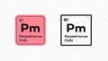 Promethium, chemical element of the periodic table vector Royalty Free Stock Photo