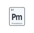 Promethium Chemical Symbol. Royalty Free Stock Photo