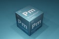 Promethium, 3D rendering of symbols of the elements of the periodic table, atomic number, atomic weight, name and symbol.