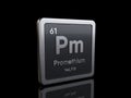 Promethium Pm, element symbol from periodic table series