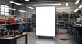 Blank Digital Billboard Mockup in Industrial Workshop Royalty Free Stock Photo