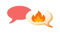 Prominent Speech Bubble with Large Flame Icon, vector design Generative AI Royalty Free Stock Photo