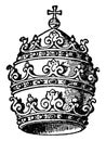 Prominent symbol of the papacy, vintage engraving Royalty Free Stock Photo