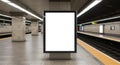 Blank Digital Billboard Mockup in Empty Subway Station Royalty Free Stock Photo