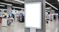 Blank Digital Signage Screen in Modern Retail Store Royalty Free Stock Photo