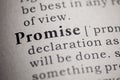 Definition of the word promise Royalty Free Stock Photo