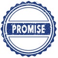 PROMISE stamp. sticker. seal. blue round grunge vintage ribbon sign