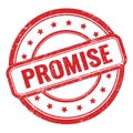 PROMISE text on red grungy vintage round stamp