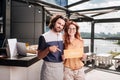 Promising businessmen opening their new restaurant Royalty Free Stock Photo