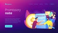 Promissory note concept landing page