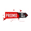 Promo Big Sale banner for black Friday campaign. Discount label and best offer tag. Set of trendy banner with flat color and Royalty Free Stock Photo