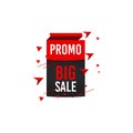 Promo Big Sale banner for black Friday campaign. Discount label and best offer tag. Set of trendy banner with flat color and Royalty Free Stock Photo