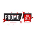 Promo Big Sale banner for black Friday campaign. Discount label and best offer tag. Set of trendy banner with flat color and Royalty Free Stock Photo