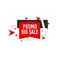 Promo Big Sale banner for black Friday campaign. Discount label and best offer tag. Set of trendy banner with flat color and Royalty Free Stock Photo