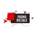 Promo Big Sale banner for black Friday campaign. Discount label and best offer tag. Set of trendy banner with flat color and Royalty Free Stock Photo