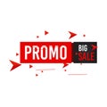 Promo Big Sale banner for black Friday campaign. Discount label and best offer tag. Set of trendy banner with flat color and Royalty Free Stock Photo