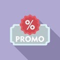 Promo card gift icon flat vector. Deal promotion Royalty Free Stock Photo