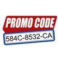 Promo code or coupon code label on white Royalty Free Stock Photo