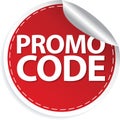 Promo code red sticker, vector Royalty Free Stock Photo