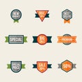 Set of promo labels. Isolated sale seals and stickers. Royalty Free Stock Photo