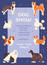 Promo poster template Dog Show flat vector