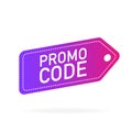 Promo Price Tag with colorful Bar Code. Royalty Free Stock Photo