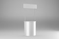 Promo stand mockup half view. Isolated gray background. 3d rendering