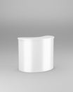 Promo stand mockup half view. Isolated gray background. 3d rendering