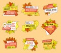 Promo Tags Templates Set, Special Autumn Discounts